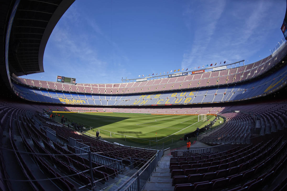 A general view of the Nou Camp ahead of Barcelona vs Atletico Madrid in February 2022